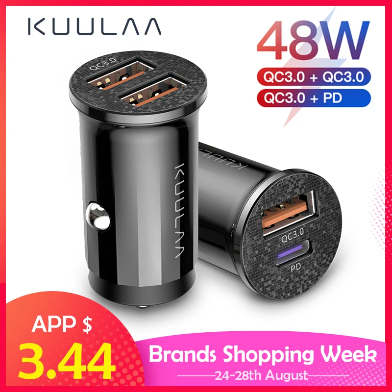 Ładowarka samochodowa KUULAA Mini USB Car Charger za $3.64 / ~12zł