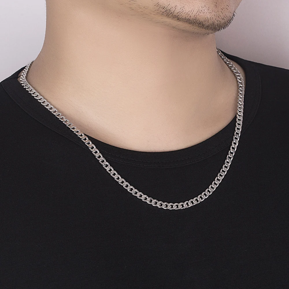 100% 925 sterling silver necklace men's 
