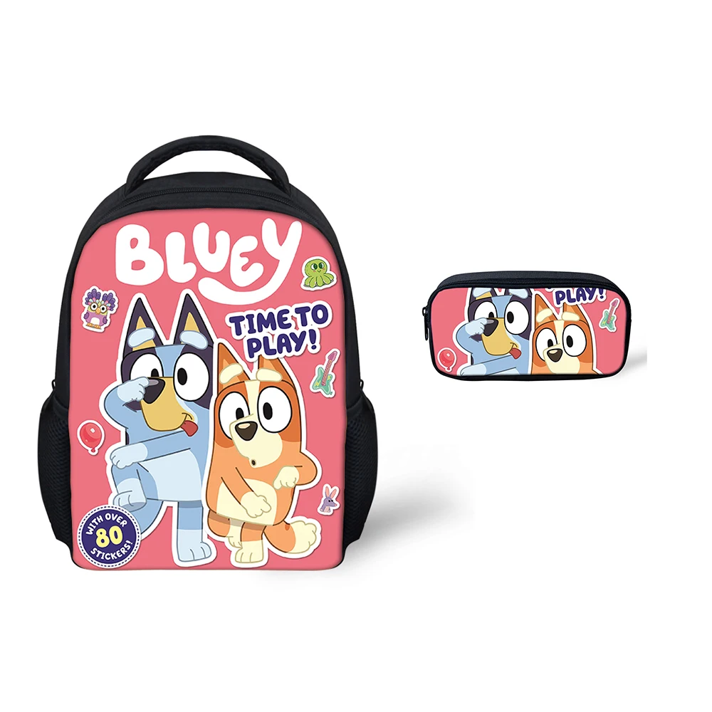 

Kindergarten Backpack Cartoon Bluey Pattern Kids Book Bags 3D Anime Design Kawaii Boys Girls Small School Bags