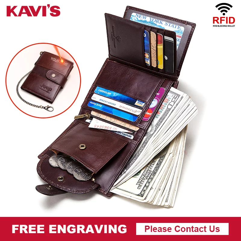 Free Engraving Rfid Card Holder Men Wallets Money Bag Male Vintage Short Purse 2020 Genuine Leather Slim Wallets Mini Wallets
