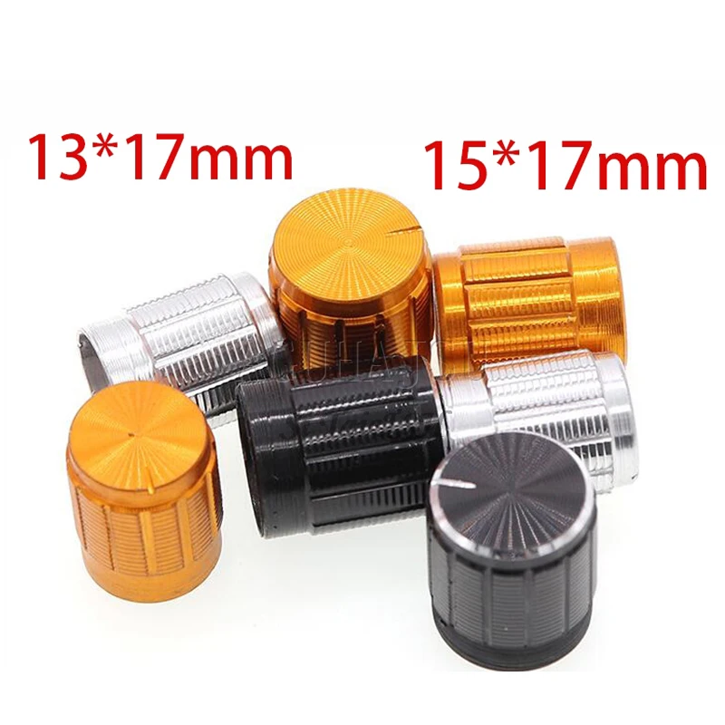 10PCS aluminum alloy 13*17mm 15*17mm potentiometer 13*17 15*17 knob rotation switch volume control black silvery | Электронные