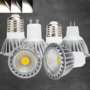 通販 超高輝度led Cobスポットライト9ワットE26 E27 GU10電球MR16 12v Ac 220v 110vスポットライトランプクール/ウォーム/昼白色ライト