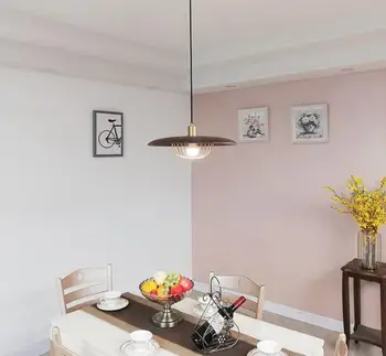 

Nordic creative chandelier Walnut bucket chandelier bedroom lamp study Shadow chandelier porch wood lamps