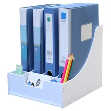 DIY деревянный стол книжная полка офисный файл держатель для документов Настольный канцелярский органайзер для хранения ручки контейнеры