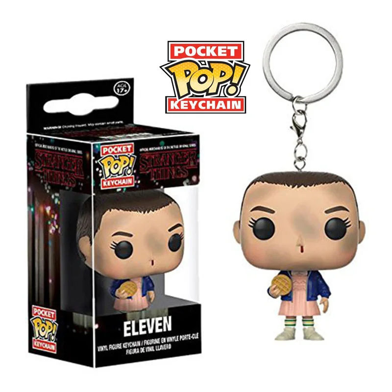 Eleven No Hair Funko Pocket Stranger Things брелок 11 Дастин Барб демогоргон Фигурки игрушки - Цвет: Eleven No Hair