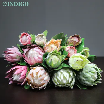 

INDIGO - Protea 3 Size New Artchoke Cynaroides Real Touch Diaplay Artificial Flower Wedding Christmas Party Event Decoration