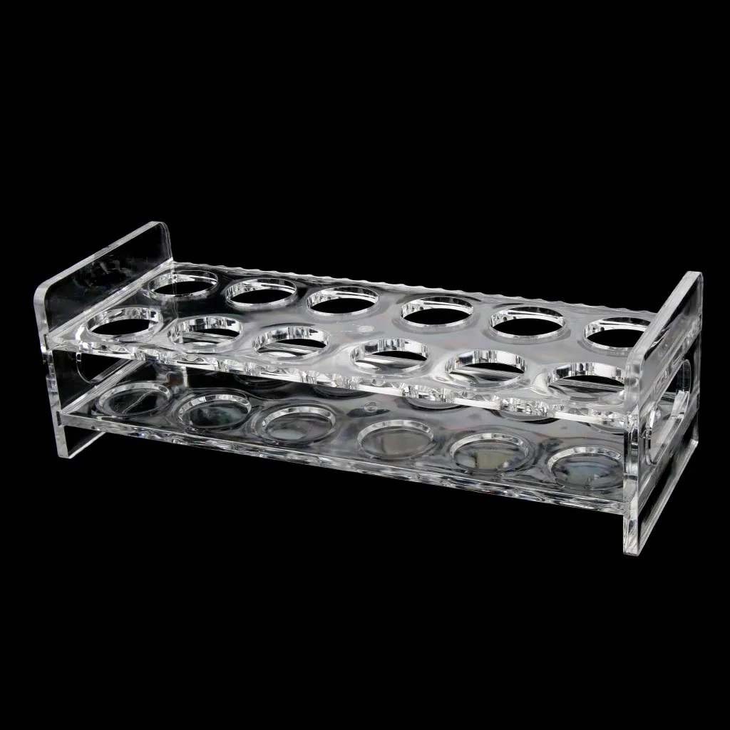 Crystal Clear Acrylic Shot Glass Holder with Handle,  Wine Liquor Cup Serving Tray, 12 Hole