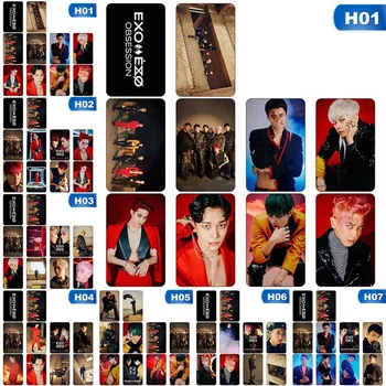 

10Pcs/Set EXO New Album OBSESSION Crystal Card Sticker Sticky Photo Cards Office Supplies Stationery Set Gifts