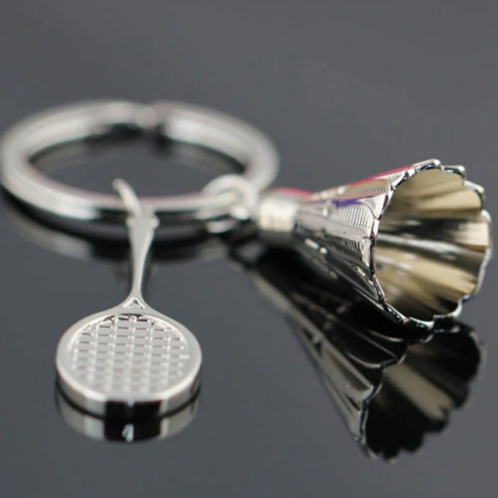 Efbock Simulation Badminton Shuttlecock Multicolor Keychain Key Chain Ring Decorative Hanging Ornament 