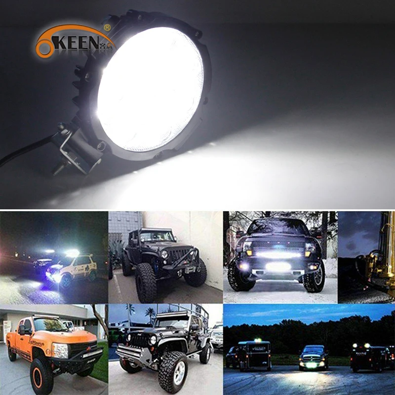 51W 6 inch Round Led Offroad Lights Jeep Wrangler Off Road Lights