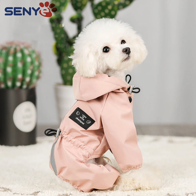 Impermeable Perro Dog Clothes Jacket Waterproof Mesh Breathable Sweat Absorbent Reflective Dog Raincoat Coat Roupa Puppy Abrigo