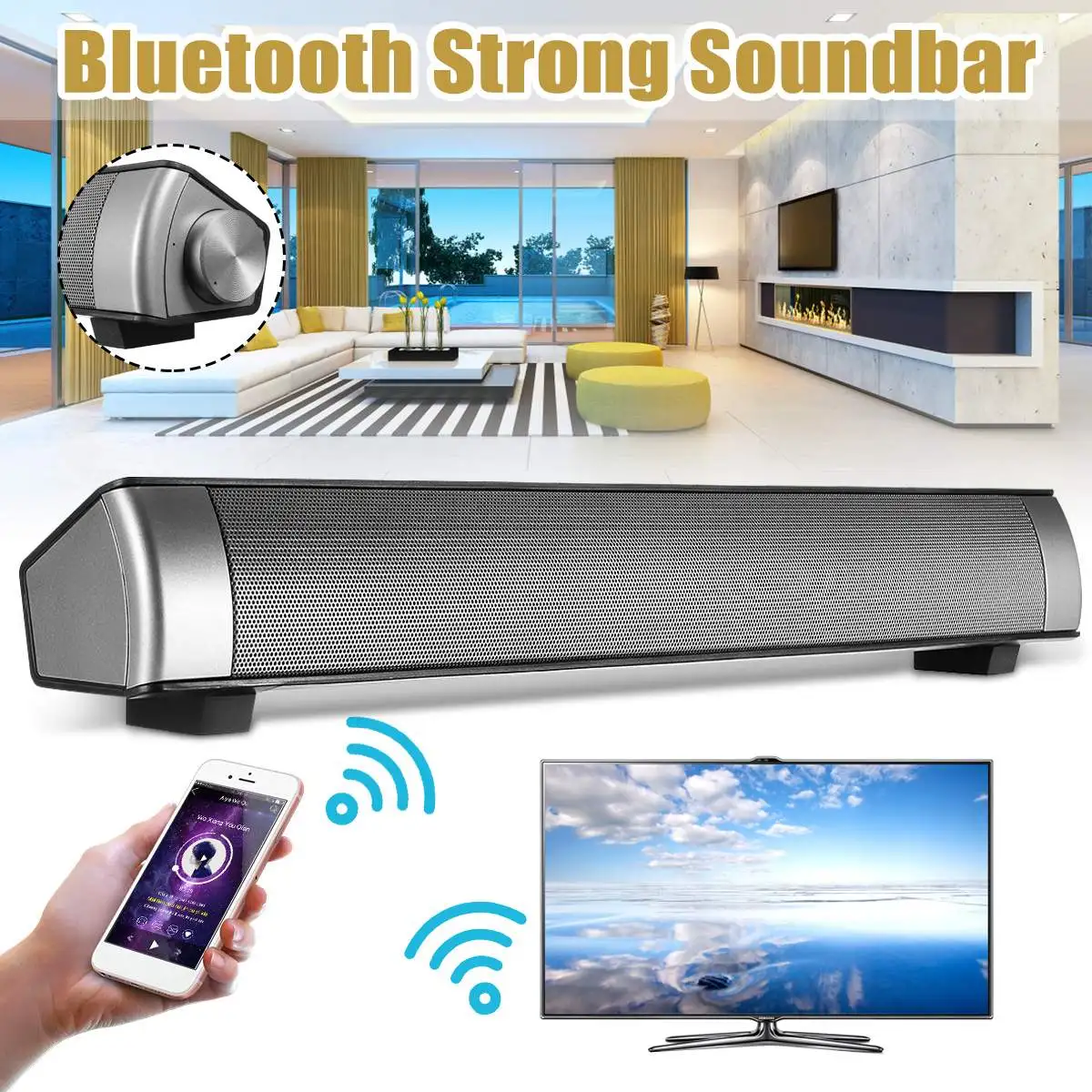 Домашний кинотеатр 10 Вт bluetooth Саундбар ТВ AUX bluetooth Динамики Soundbar двойной динамик s объемный звуковой эффект сабвуферный динамик