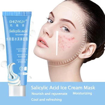 

Salicylic Acid Ultra Face Cleansing Mask 60g Shrink Pores Moisturizing Ice Cream Mask Soften Skin Whitening Facial Mask TSLM2