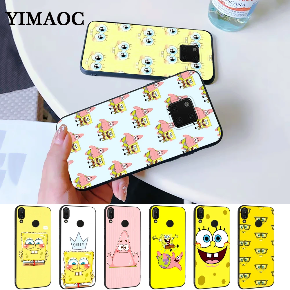 Квадратные штаны с рисунком из мультфильма Губка Боб шаблон Силиконовый чехол