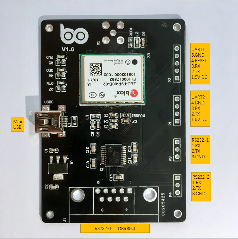 Ublox ZED-F9P модуль макетная плата опорная плита Открытый позиционирование персонала | RTK дифференциальный БПЛА