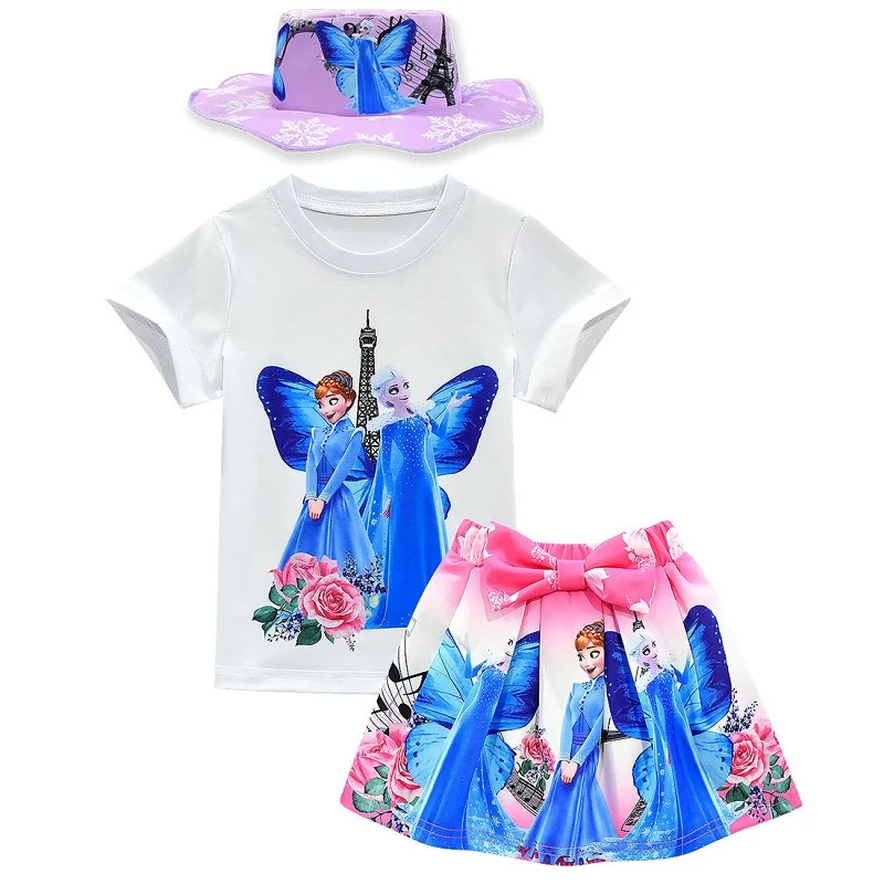 3541 3Pcs B Rose Комплекты одежды для девочек-подростков; Детские Вечерние платья; Свадебная юбка; модная летняя одежда для малышей; детские шорты - Цвет: 3541 3Pcs B Rose