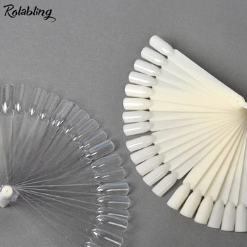 

Rolabling 32pcs/set False Nail Tips Nail Art Display Chart Natural Transparent Color Chart For Nail Gel Polish organizer Tools