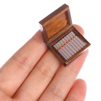 

Wooden Cigar Cigarette Box Miniature Tobacco Humidor 1:12 Dollhouse Accessories