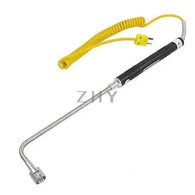

K Type Yellow Cable Curved Head Temperature Sensor Thermocouple Probe -50-500C