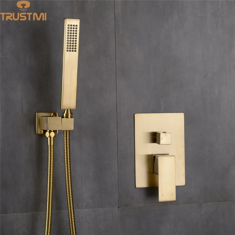 

Набор смесителей для душа с дождевой насадкой, кран для ванной комнаты 10-12 дюймов, настенный ручной настенный рычаг с переключателем из латуни и черным клапаном