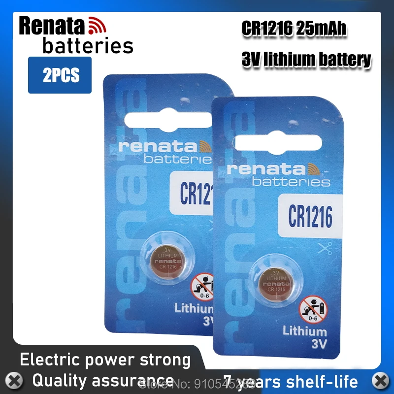 Часы RENATA CR1216 2 шт. литиевая батарея для часов DL1216 BR1216 ECR1216 5034LC LM1216 кнопочные