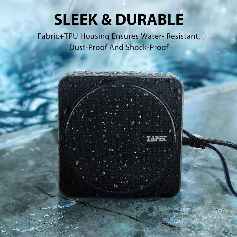 ZAPET C2 Открытый Мини Bluetooth динамик IPX6 Водонепроницаемый портативный с микрофоном