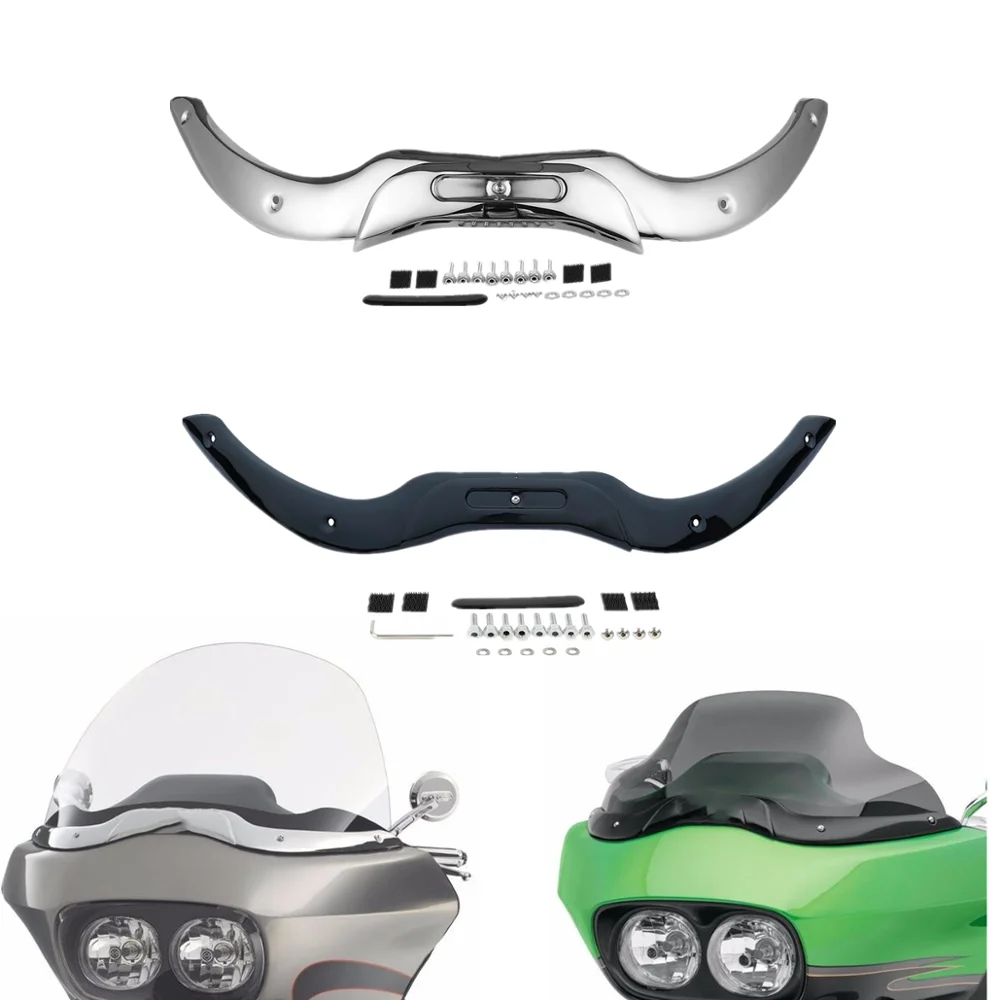 Отделка ветрового стекла мотоцикла для Harley Touring CVO Road Glide 2004 2013 Ultra FLTR flнастоящей