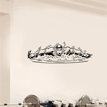 

Swimming sports stickers room removable wall decoration Stickers Wall Stickers children's room gym wall decoration