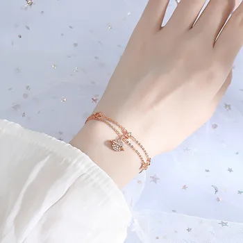 

Prevent Allergy 925 Sterling Silver Wedding Bracelet for Women Classic Crystal Planet Star Charm Jewelry sl138
