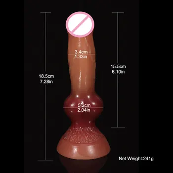 Soft Realistic Animal Dog Big Dildo Suction Cup Cock Lesbian Silicone Masturbators Penis Butt Plug Adult Sex Toy for Men Women 3