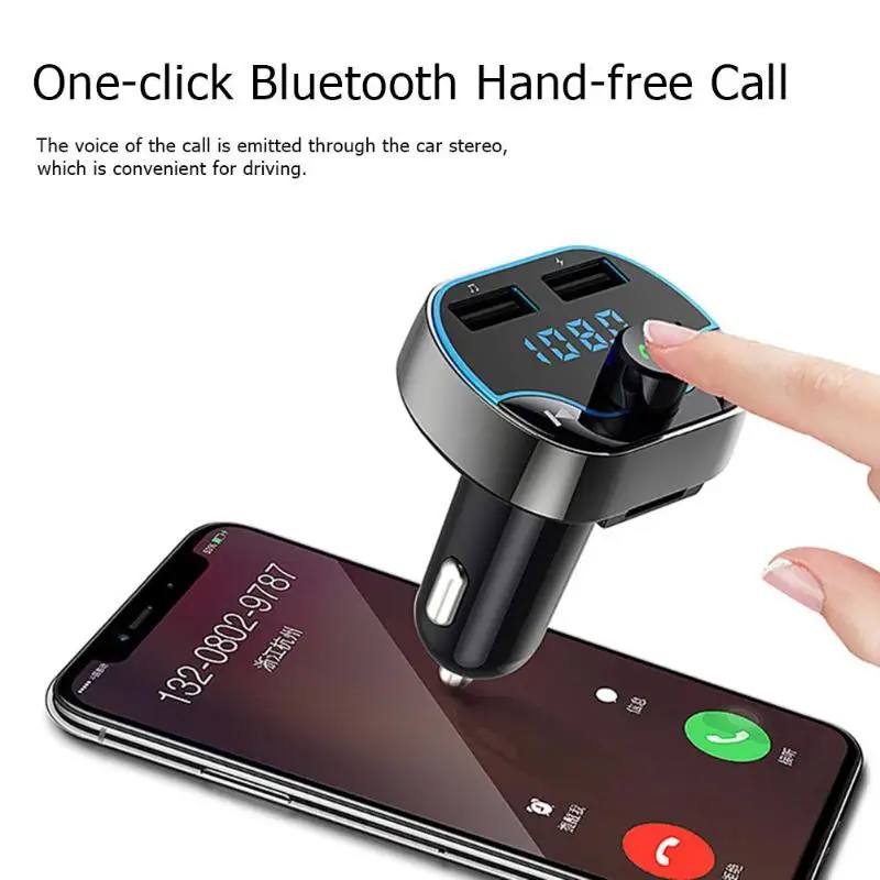 T24 Handsfree Bluetooth 4,2 fm-передатчик двойной USB 3.1A быстрое автомобильное зарядное устройство
