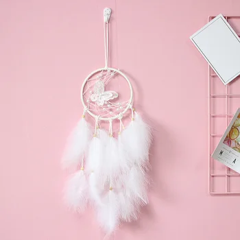 

White Butterfly Dream Net Wind Bell Hanging Girl's Room Decoration Hanging Girl's Birthday Gift Dream Wind Chimes Bedroom Decor