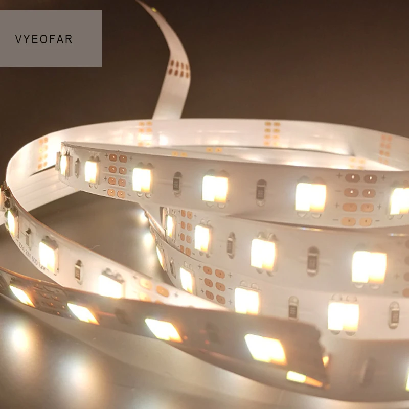 New Led CW WW Strip DC 12V 5050 Smd 5m/Roll 60 beads Per Meter White Warm 2 in 1 LED String Ribbon Light Home Use | Лампы и освещение