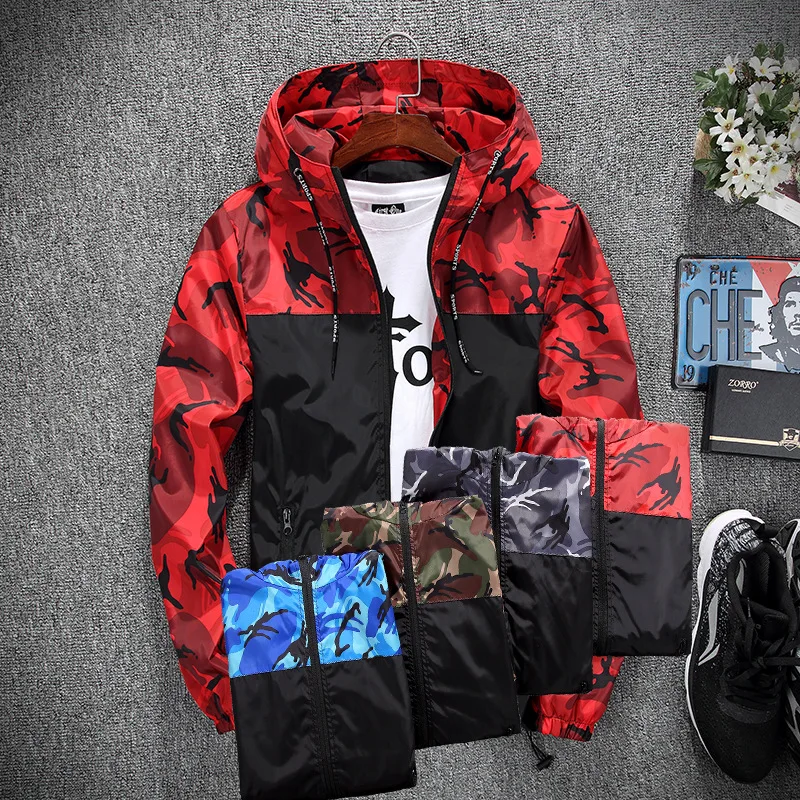 

Men Casual Slim Hip Hop Hoody Jackets Outwear Plus Size M-5XL Men/women Spring Unisex Camouflage Hoodies Coats