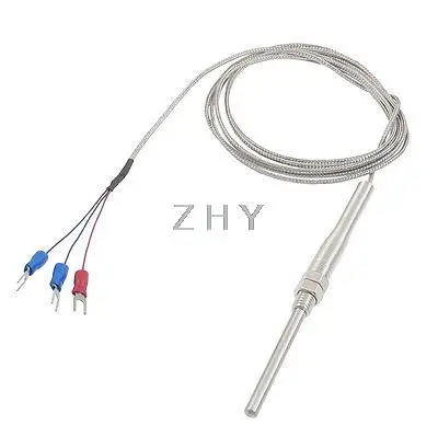 

0-400C PT100 Type 5mm x 50mm Temperature Controller Thermocouple Probe 2 Meters