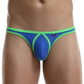 

Men's Briefs Sexy Breathable Briefs Thong T-Back Bulge Pouch Breathable Panties Male Contrast Color Underwear Men Underpants