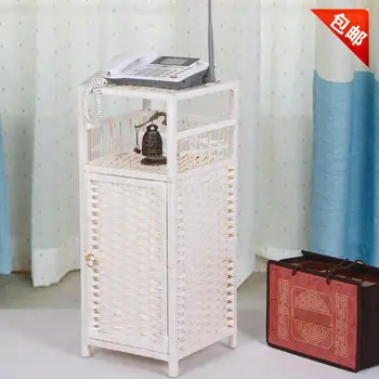 

Rattan children's wardrobe simple and simple bedside table solid wood toy storage cabinet specials bedroom storage phone shelf