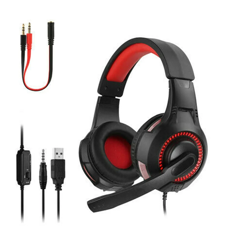 RGB Gaming Headset Earphones Wired Gamer Headphone Stereo HIFI Sound Headsets With Microphone 