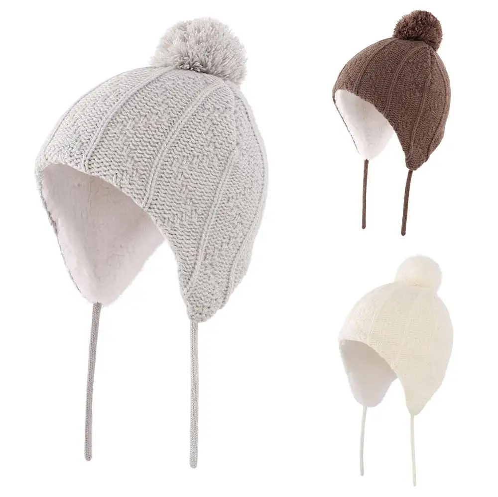 

Connectyle 2019 New Fashion Boys Girls Thick Warm Winter Hat Fleece Lined Knit Kids Hat Earflap Hat With Pom-Pom