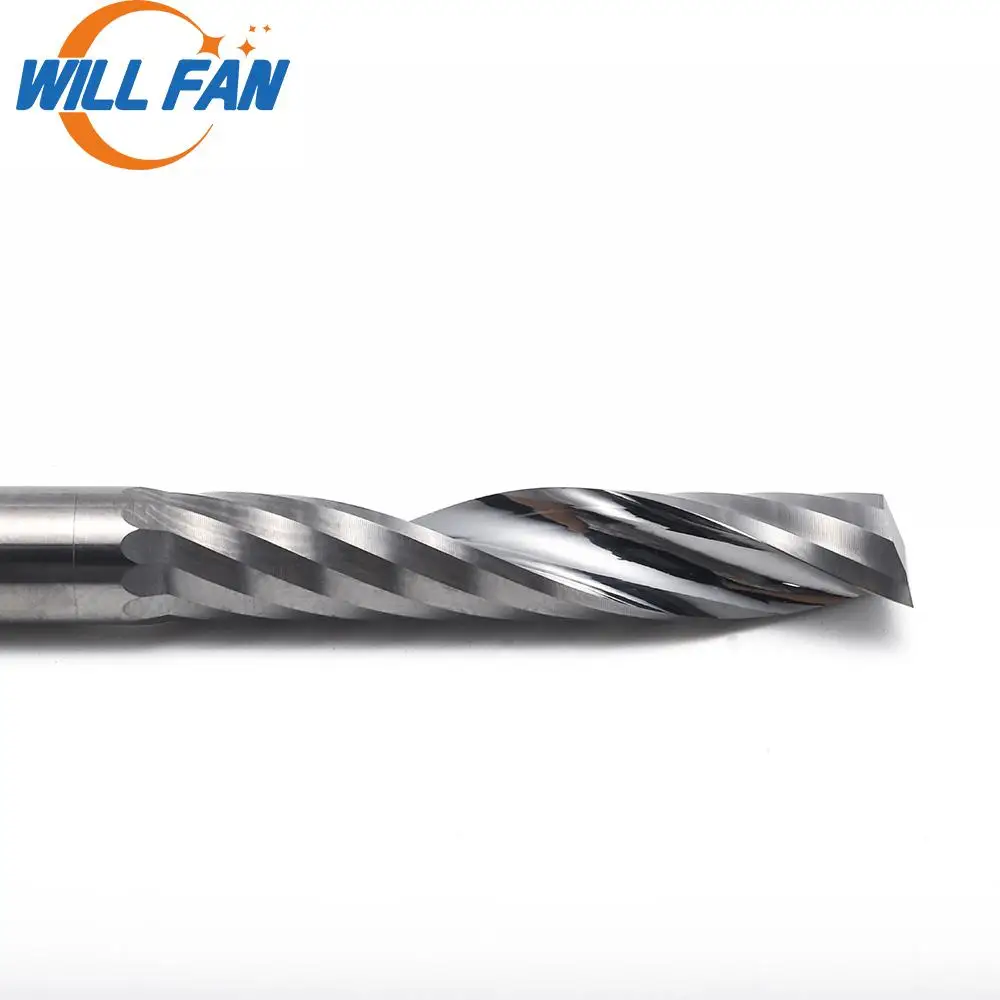 Will Fan 4mm One Spiral Flute Bits 5 Pcs/lot For Cut MDF Acrylic Aluminum Model Board CNC Rouer Bit Tools Parts