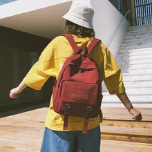 2019 New Women Backpack Solid Color College Wind Large Capacity Bag Fashion Casual Outdoor Travel Backpacks Women Mochilas