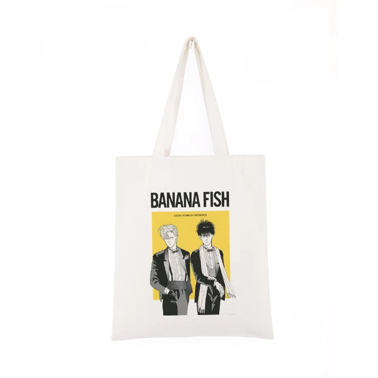 Banana Fish Anime Fashion Canvas Bag Shopper Harajuku Goth Punk Large Capacity Women's bag Casual Handbag Vintage Shoulder Bag 