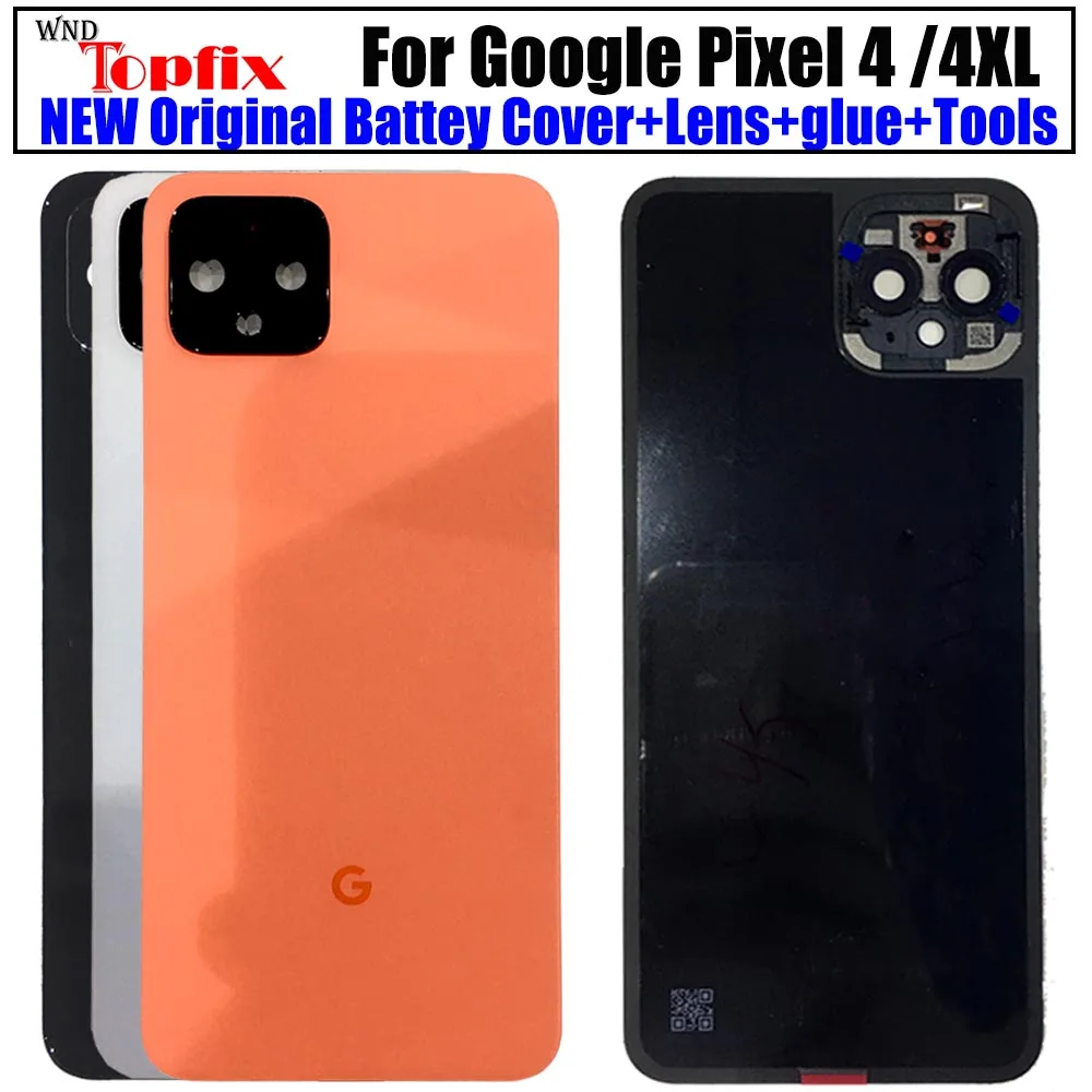 

Original For HTC Pixel 4 XL Back Battery Cover Rear Door Housing Case Replacement Google Pixel 4 Battery cover With Lens + Glue
