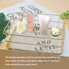 S L Size Storage Basket Golden Iron Storage Basket Multifunctional Wire Mesh Desktop Storage Organizer for Home Wicker Supplies 4