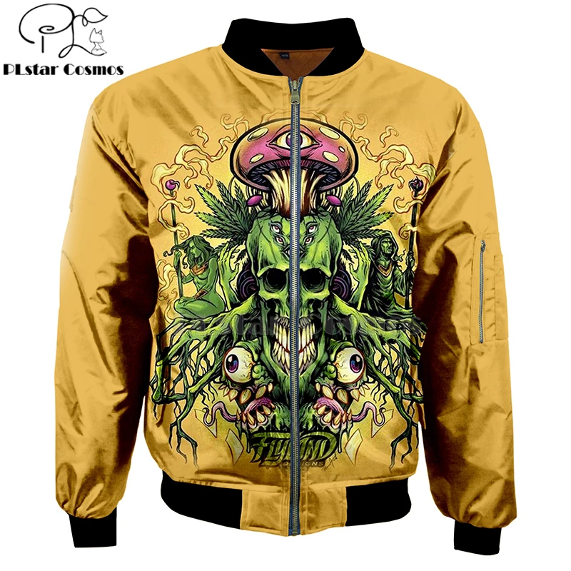 bob marley weed 3D bomber jackets Hoodies Men Women New Fashion Zipper Hooded Long Sleeve Pullover Style skull leaf clothing-3