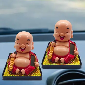 

Smiling Funny Buddha Solar Power Flip Flap Pot Swing Toy Car Home Decoration Ornament Good Luck Home Car Interior Dashboard Toys