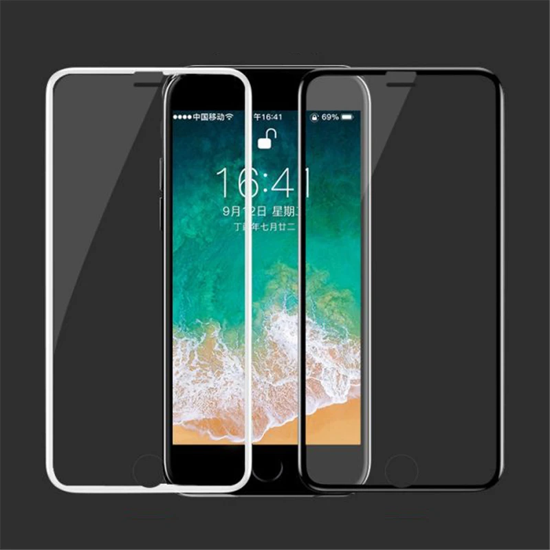 30D закругленные края защитное стекло на iPhone 7 8 6 6S Plus закаленное стекло полное покрытие для X XR XS Max Защитная пленка для экрана