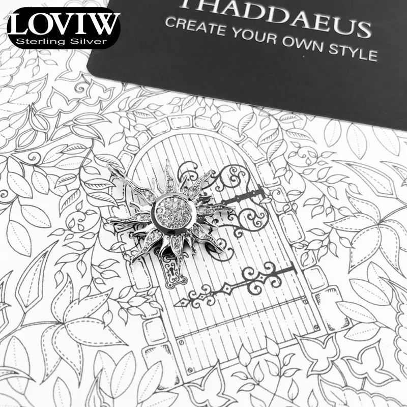 Кулон солнце Белый CZ со стразами, Фирменная Новинка Модные украшения Thomas SABOR Стиль в богемном стиле 925 пробы серебра, подарок для женщины, Для мужчин