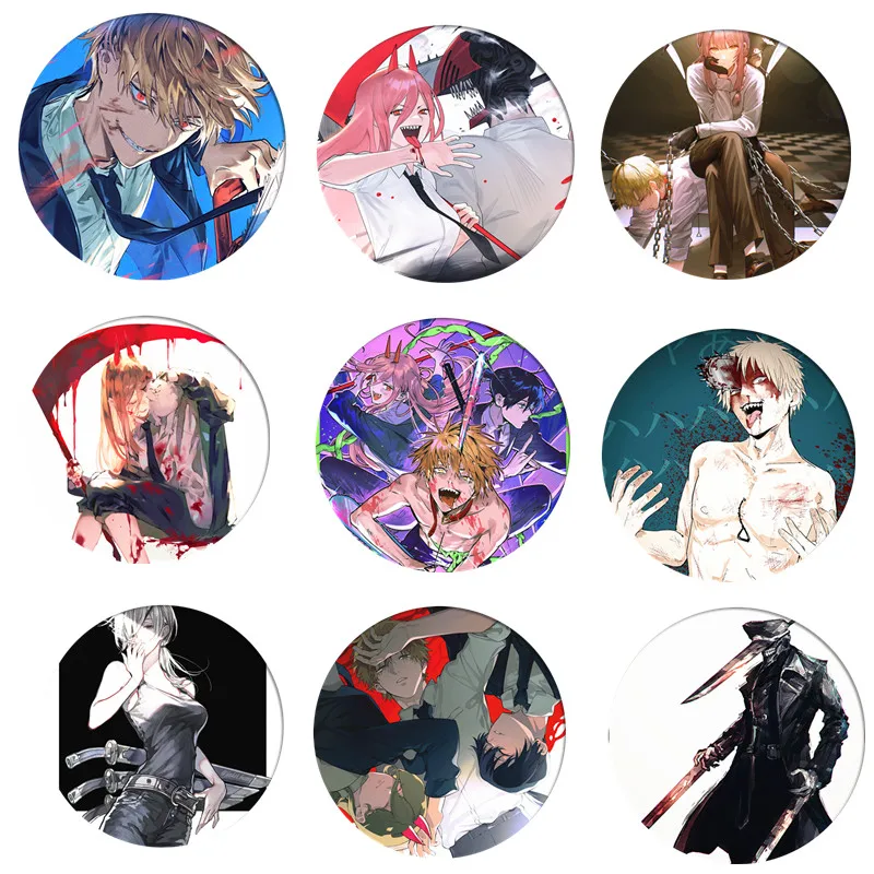 Anime Chainsaw Man Badge Makima Brooch Pin Cosplay Badges For Cloth Backpack Cosplay Anime Accessories