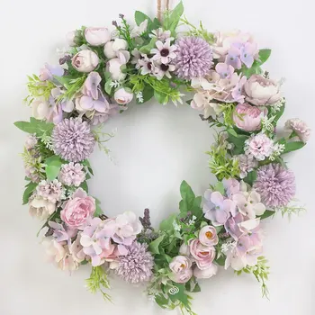

Peony Wreath Flower Wreath Front Door Fall Wreath Autumn Wreaths for Wedding Wall Indoor Outdoor Decor Fake Flower Wall Hanging